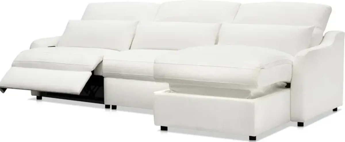 Gentry 3-Piece Dual-Power Reclining Sectional with Right-Facing Adjustable Chaise - Arctic