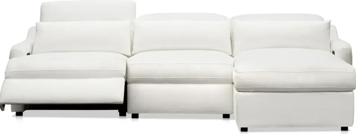 Gentry 3-Piece Dual-Power Reclining Sectional with Right-Facing Adjustable Chaise - Arctic