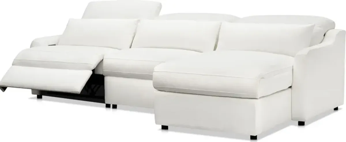 Gentry 3-Piece Dual-Power Reclining Sectional with Right-Facing Adjustable Chaise - Arctic