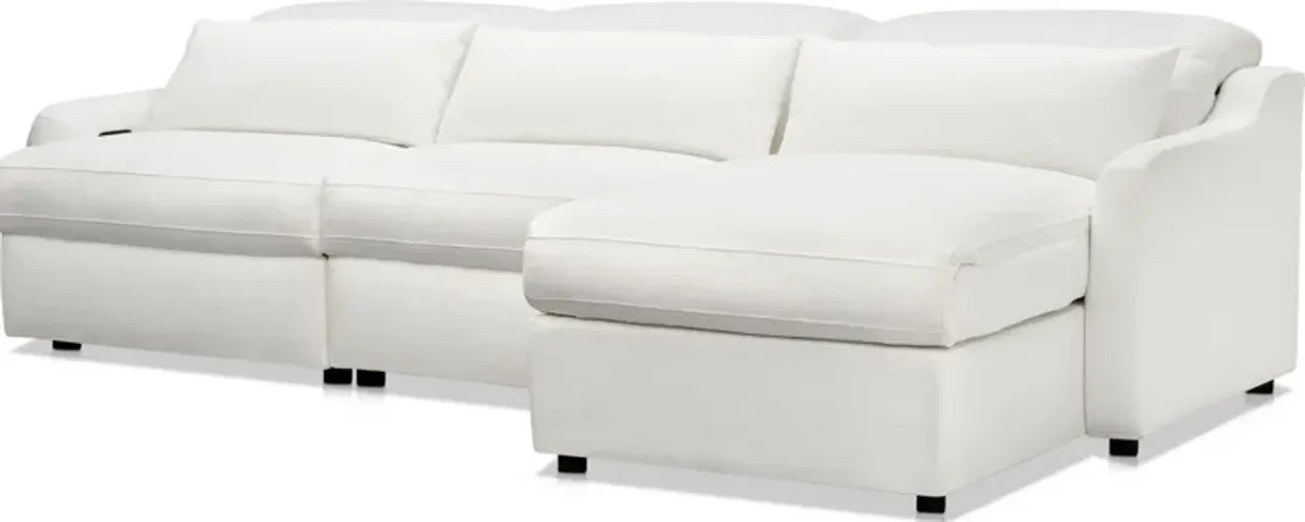 Gentry 3-Piece Dual-Power Reclining Sectional with Right-Facing Adjustable Chaise - Arctic