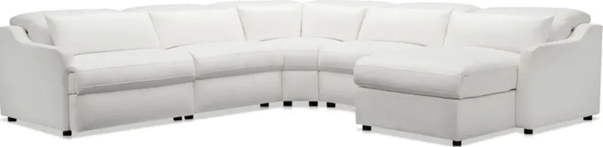 Gentry 5-Piece Dual-Power Reclining Sectional with Right-Facing Adjustable Chaise - Arctic