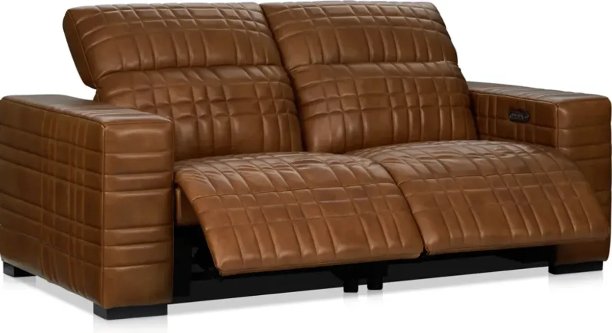 Ralston Dual-Power Reclining Sofa and Loveseat Set - Brown