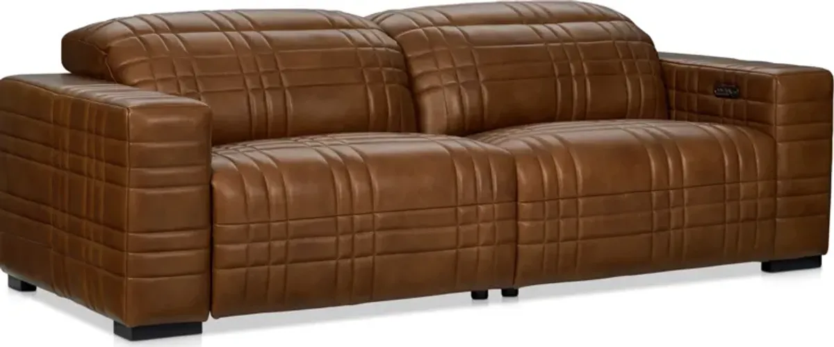 Ralston Dual-Power Reclining Sofa and Loveseat Set - Brown