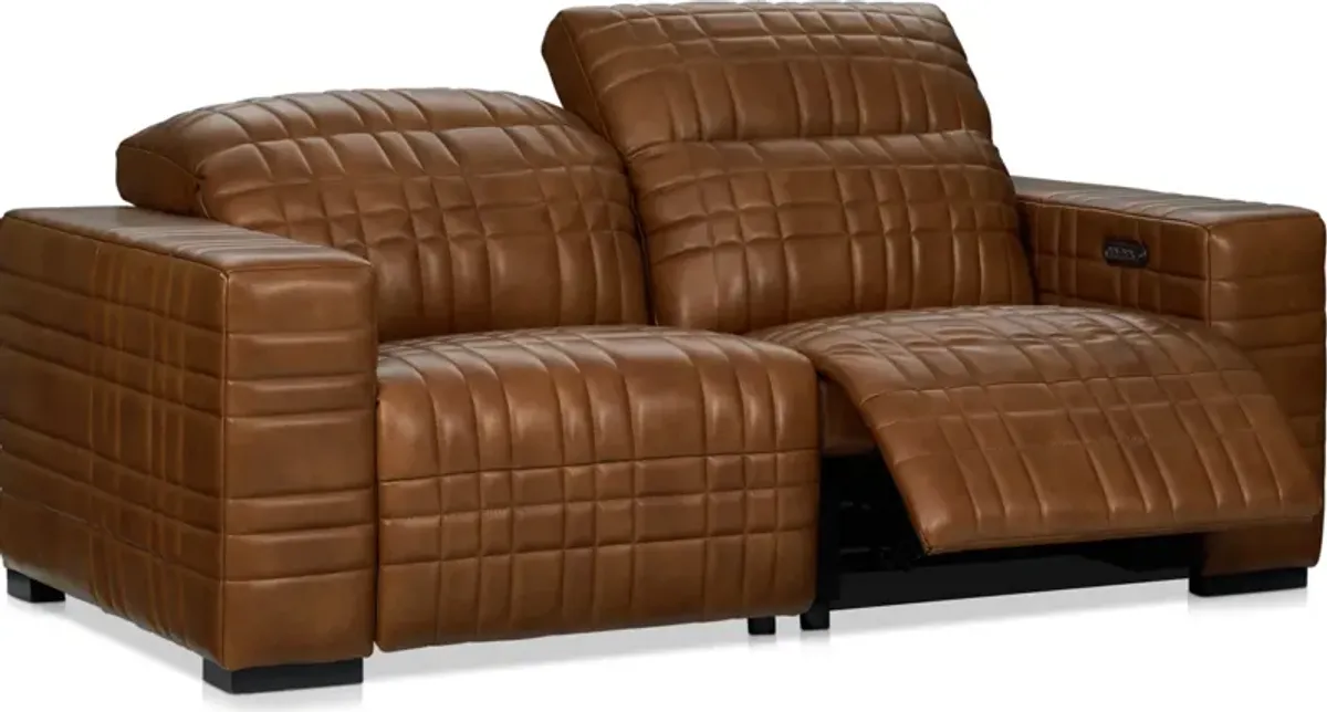 Ralston Dual-Power Reclining Sofa and Loveseat Set - Brown