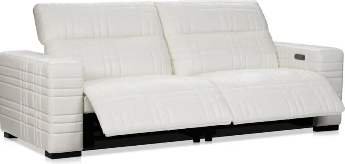 Ralston Dual-Power Reclining Sofa and Recliner Set - White