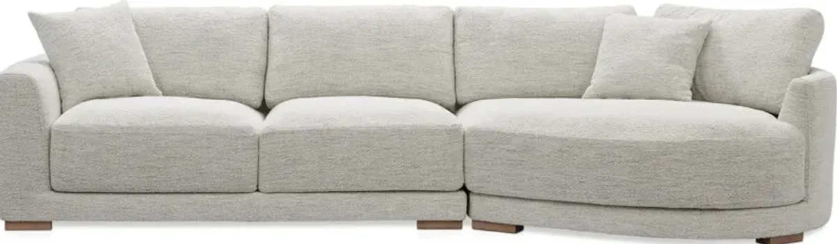 Solana 2-Piece Sectional with Right-Facing Cuddler - Ivory