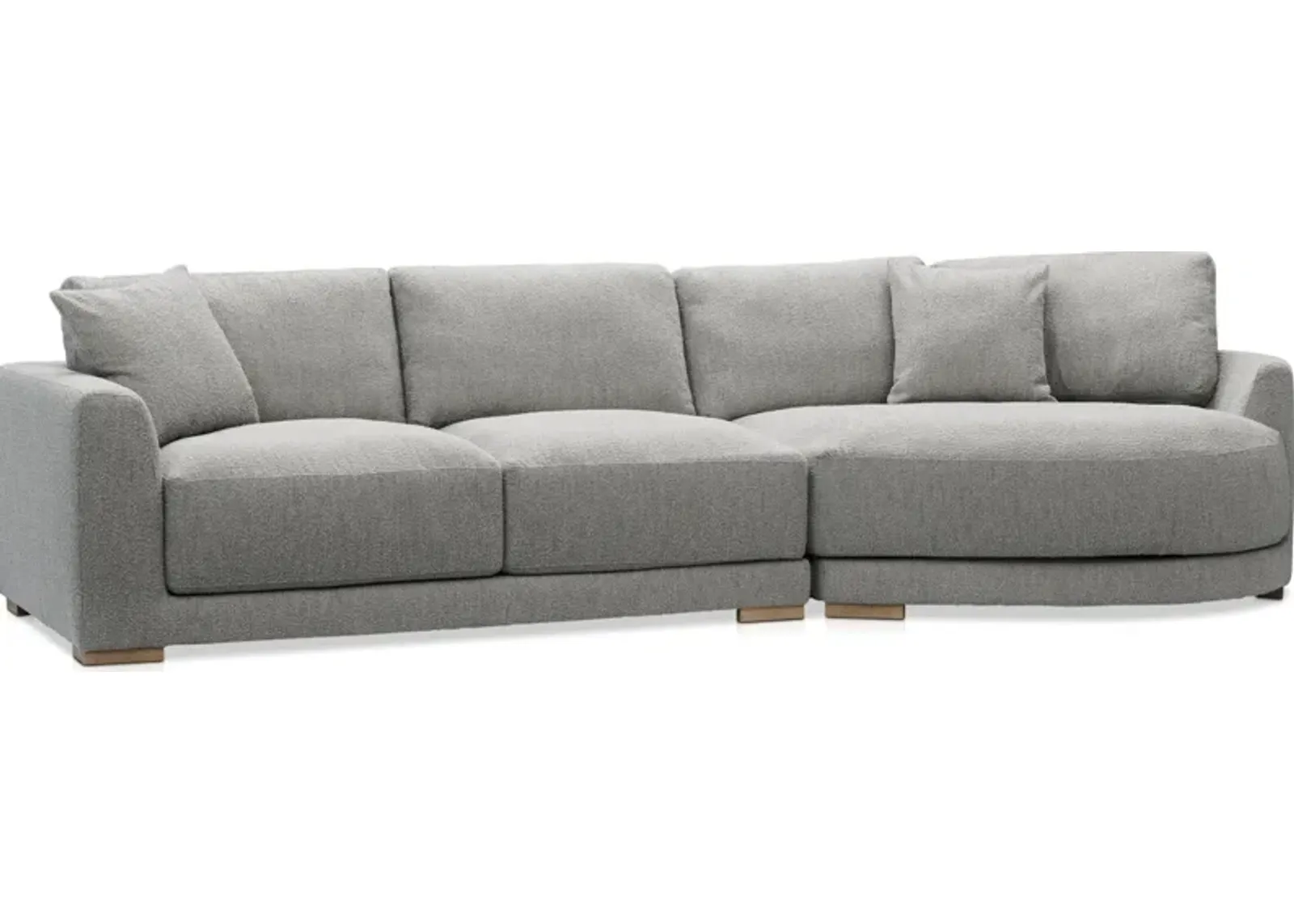 Solana 2-Piece Sectional with Right-Facing Cuddler - Gray