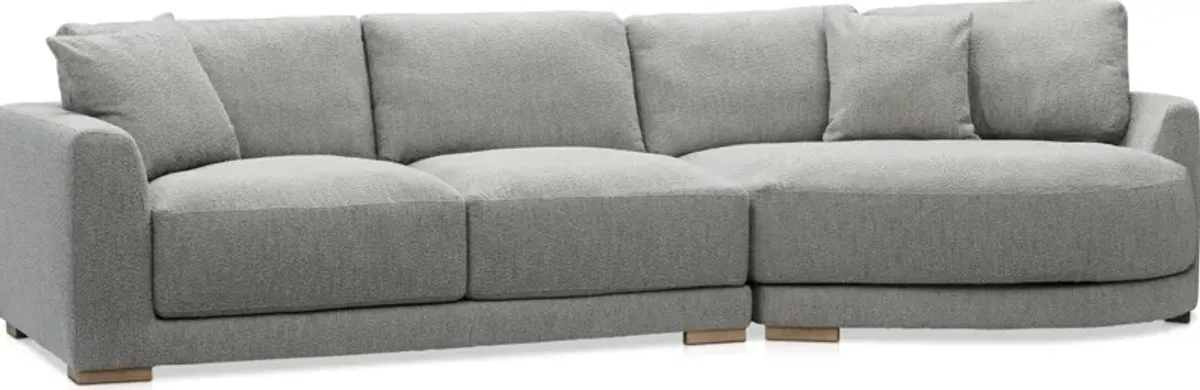 Solana 2-Piece Sectional with Right-Facing Cuddler - Gray