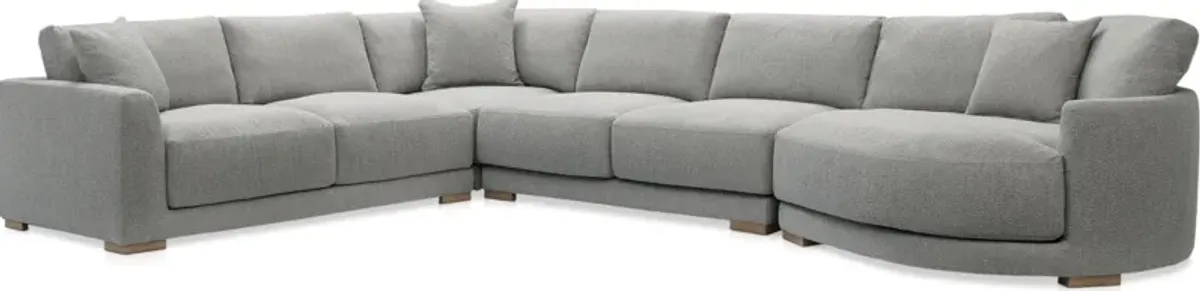 Solana 4-Piece Sectional with Right-Facing Cuddler - Gray