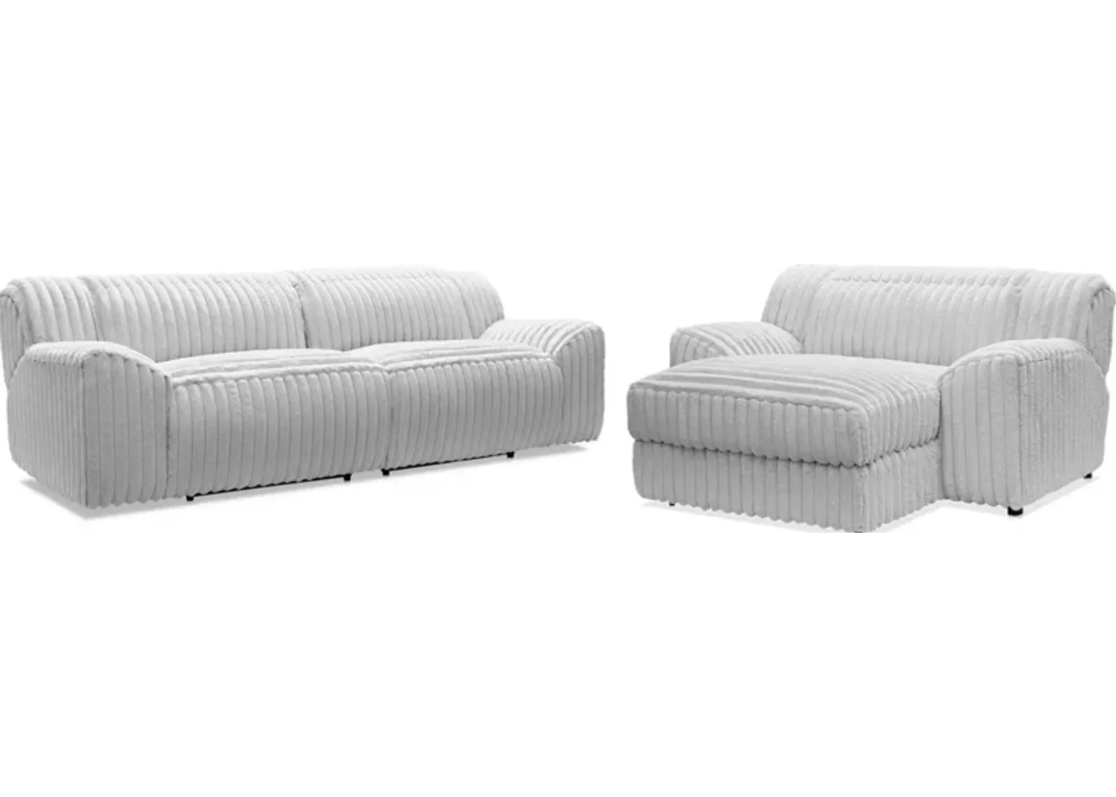 Koala Dual-Power Reclining Sofa and Adjustable Chaise Lounge Set