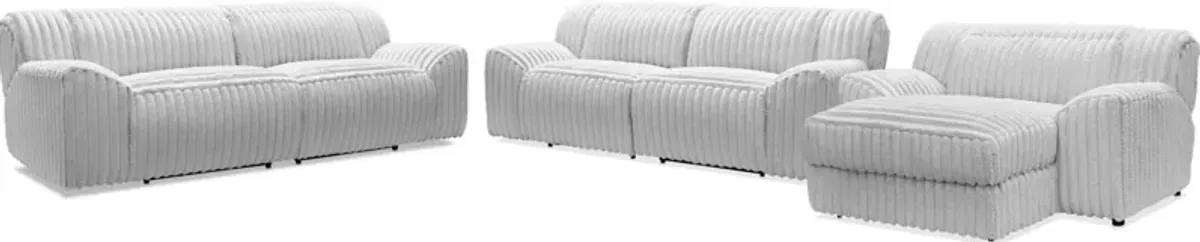 Koala Dual-Power Reclining Sofa, Loveseat and Adjustable Chaise Lounge Set