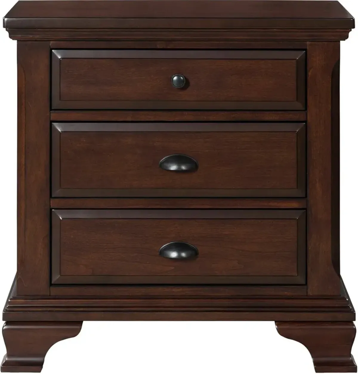 Varsha 3 Drawer Nightstand - Cherry