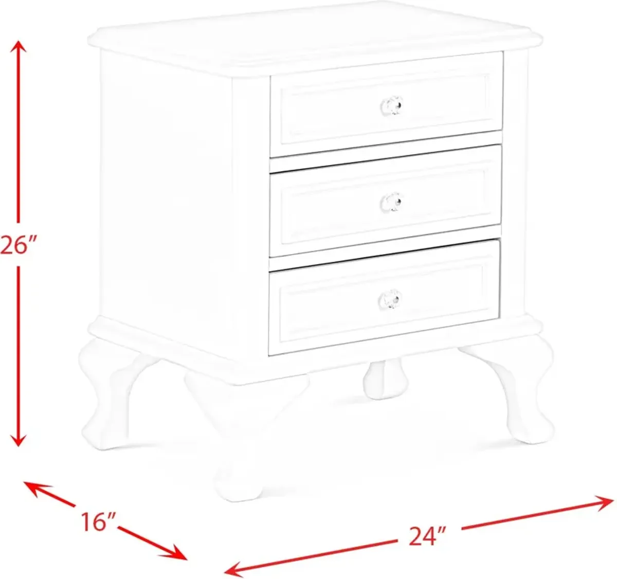 Quill 2 Drawer Nightstand - White