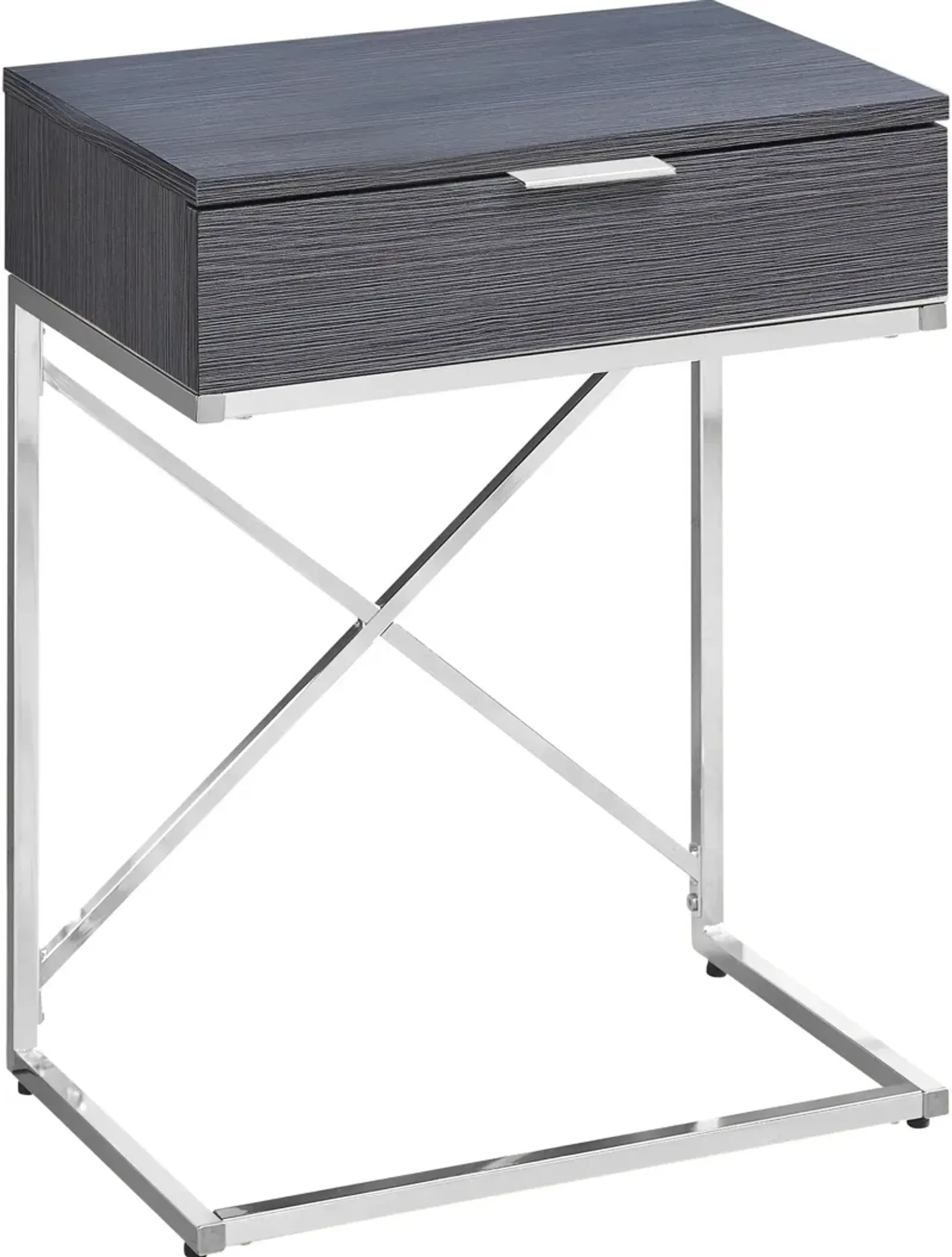 Lafe Nightstand - Dark Gray/Chrome