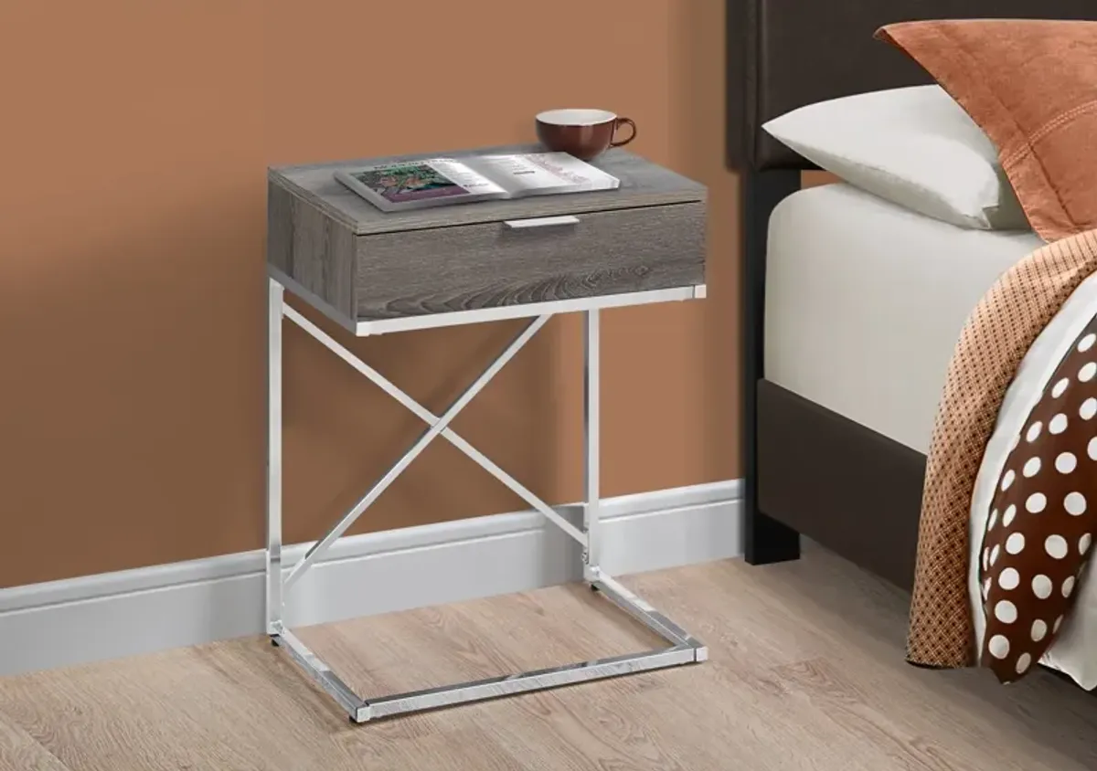 Lafe Nightstand - Brown/Chrome