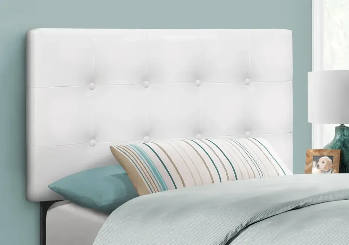 Kennedy Twin Upholstered Headboard - White Vegan Leather