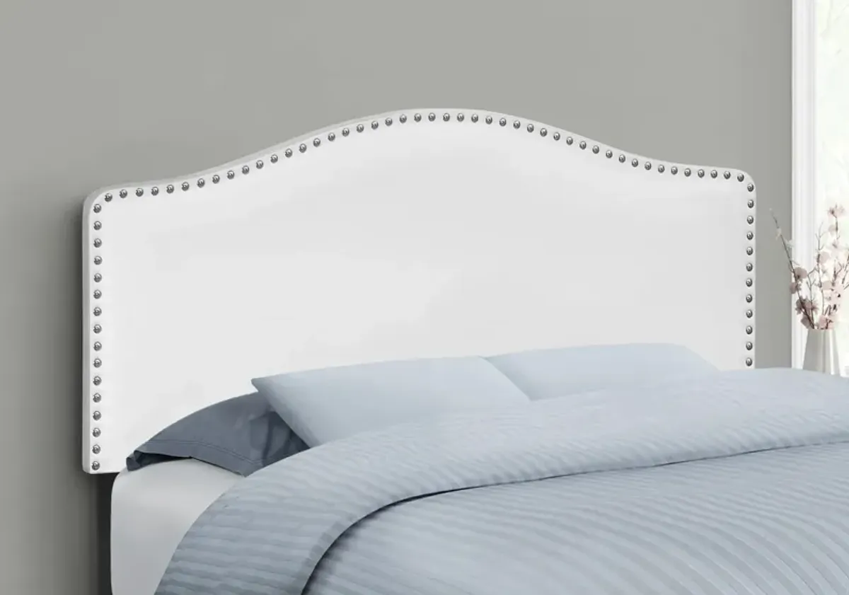 Parris Full Upholstered Headboard - White Vegan Leather