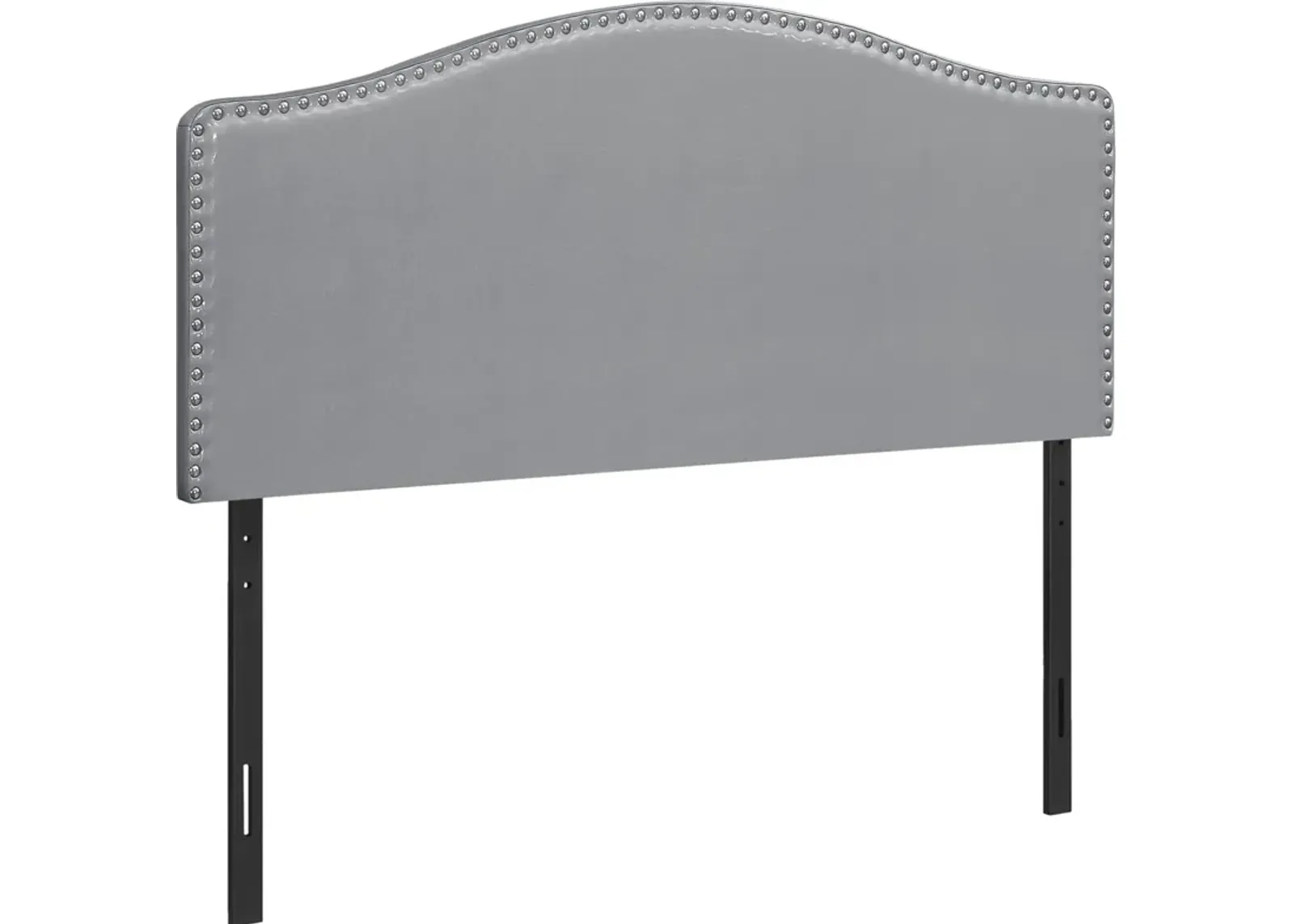 Parris Queen Upholstered Headboard - Gray Vegan Leather