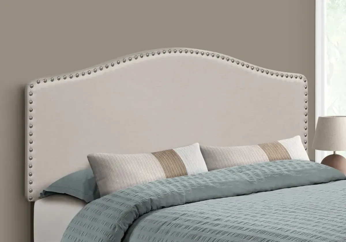 Parris Queen Upholstered Headboard - Beige