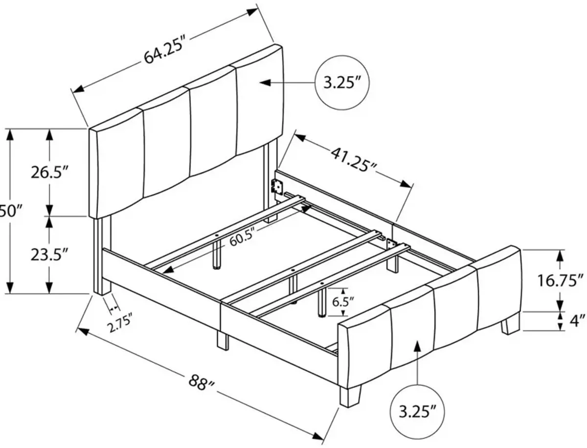 Tennie Queen Upholstered Bed - Gray