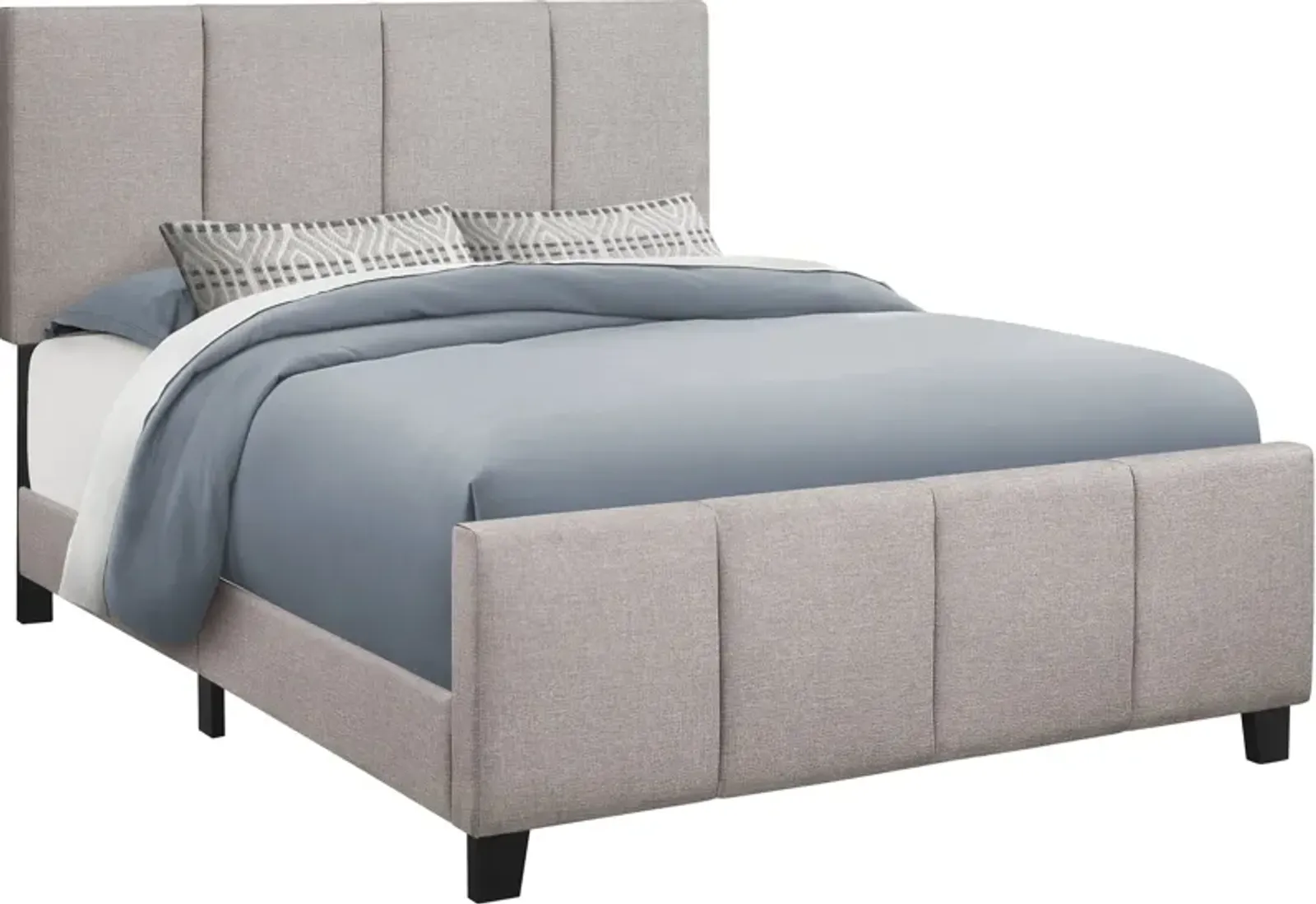 Tennie Queen Upholstered Bed - Gray