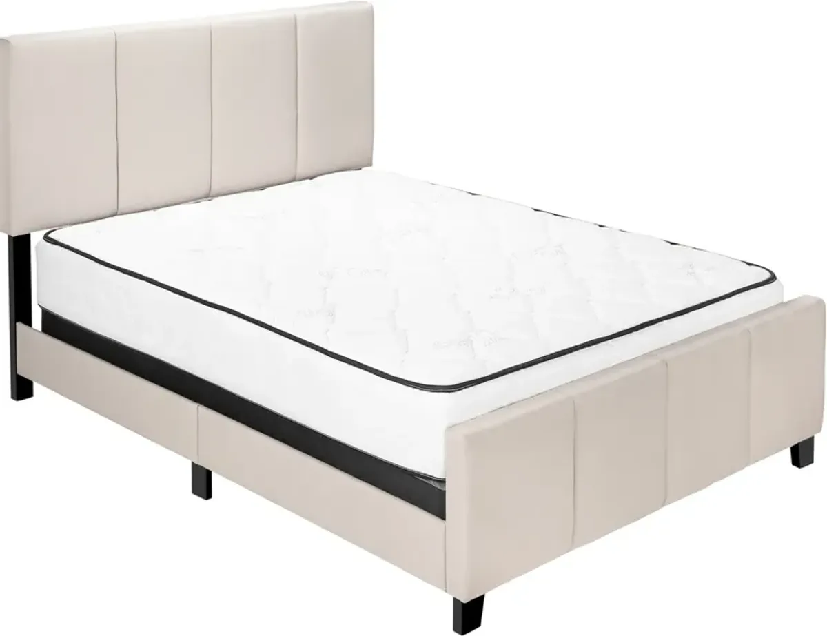 Tennie Queen Upholstered Bed - Beige