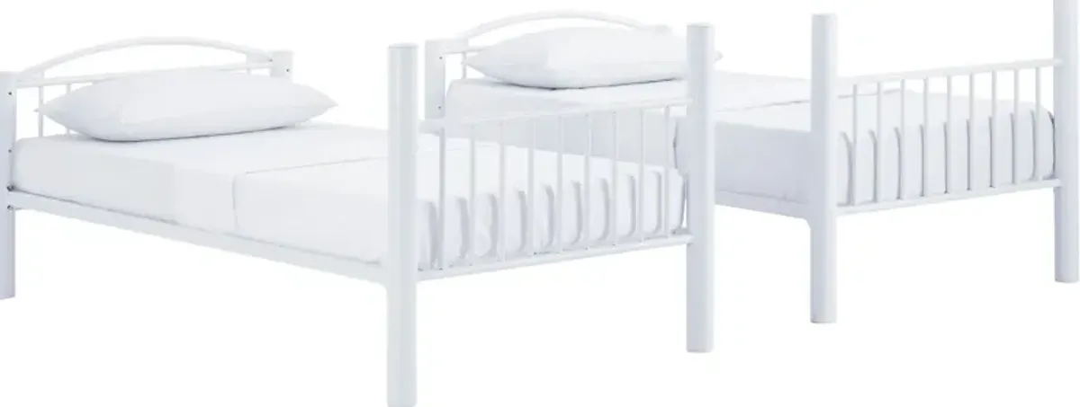 Rufio Twin Over Twin Bunk Bed - White