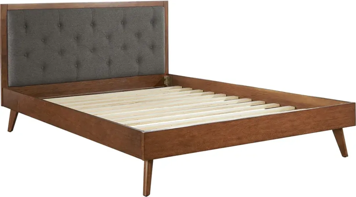 Courtney Upholstered Platform Queen Bed - Gray