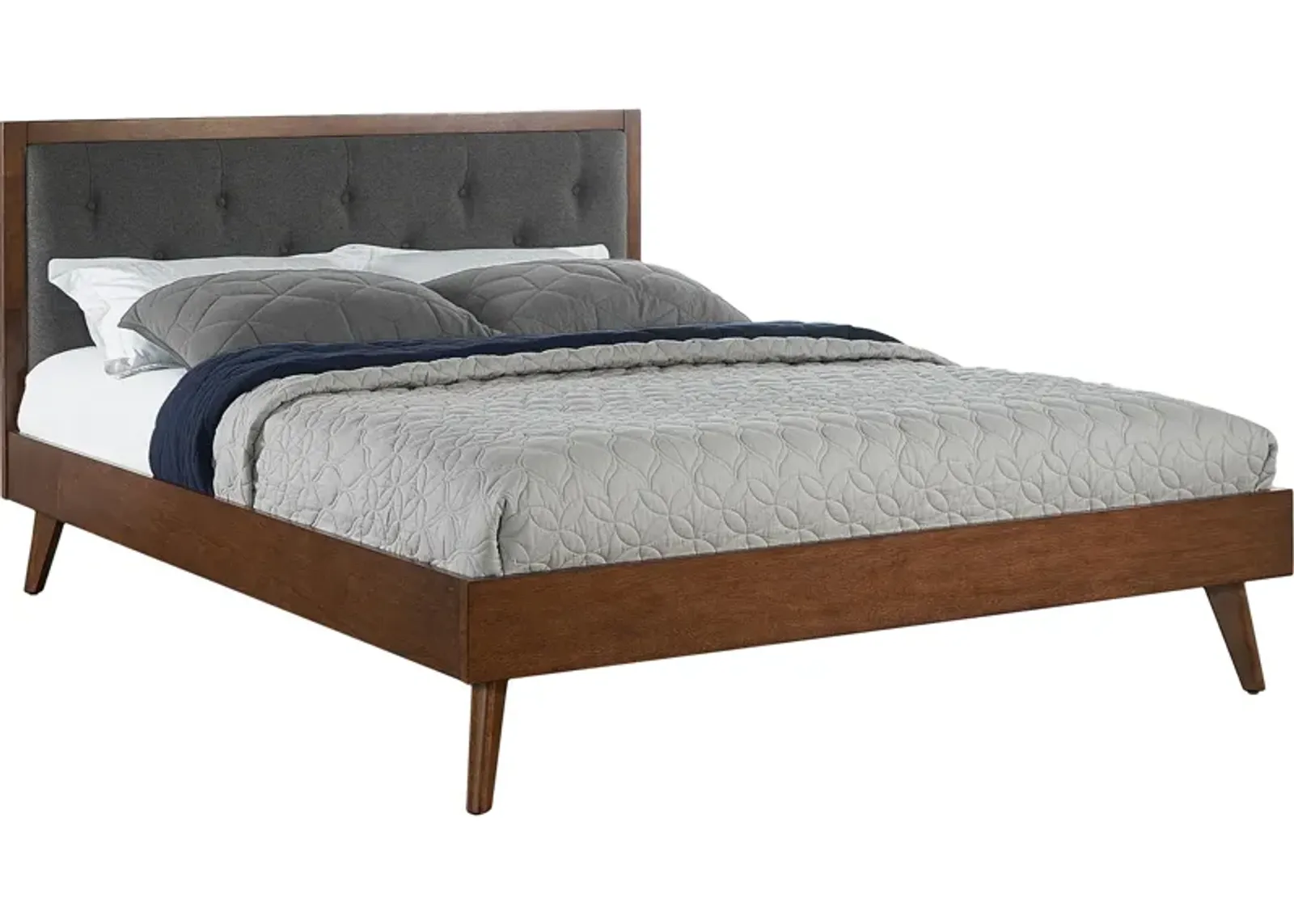 Courtney Upholstered Platform Queen Bed - Gray