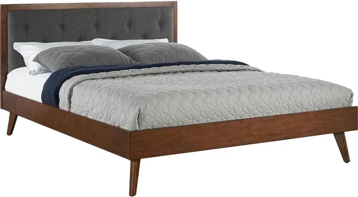 Courtney Upholstered Platform Queen Bed - Gray