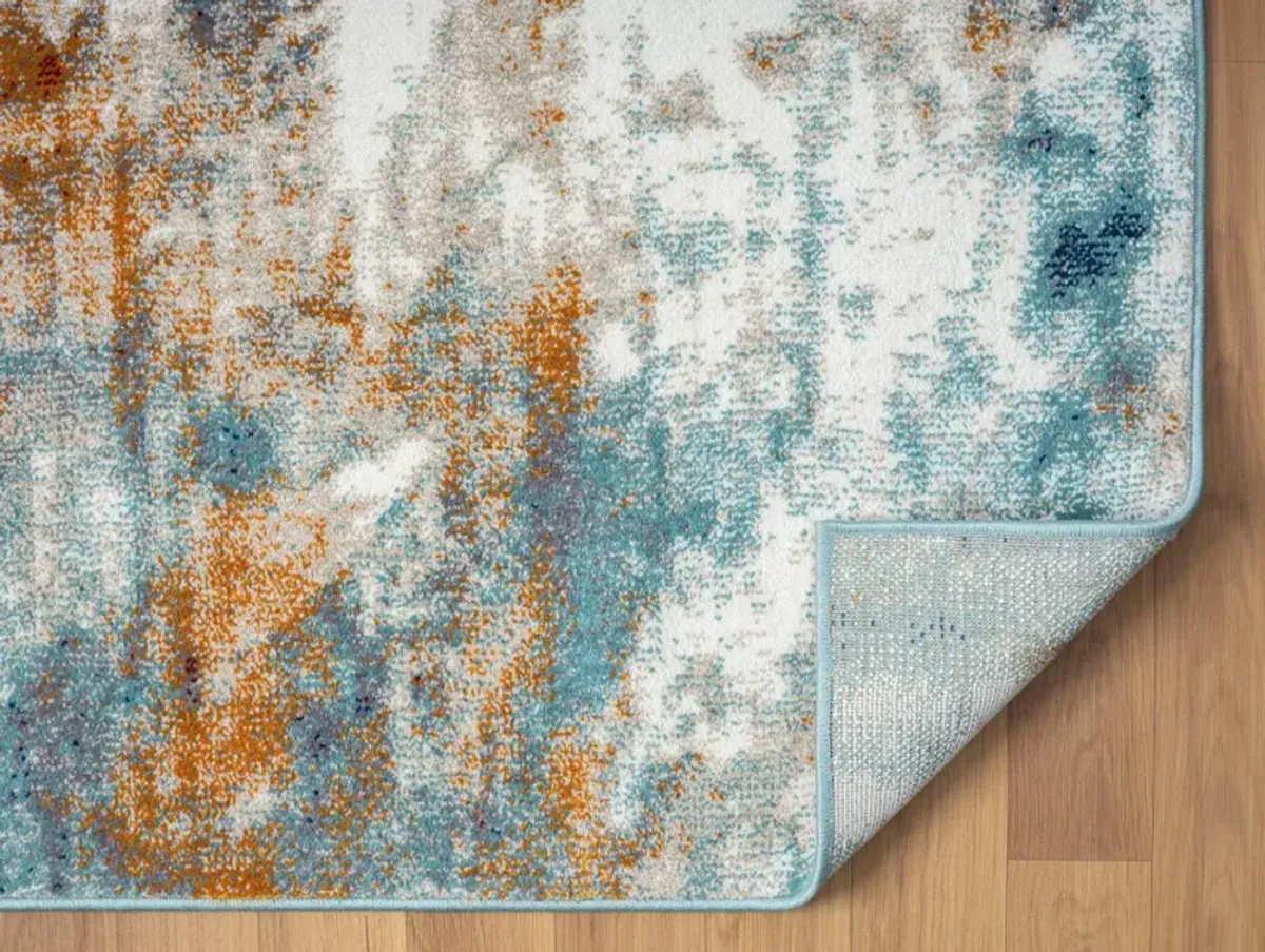 Atarah 5' x 7' Area Rug - Blue/Orange