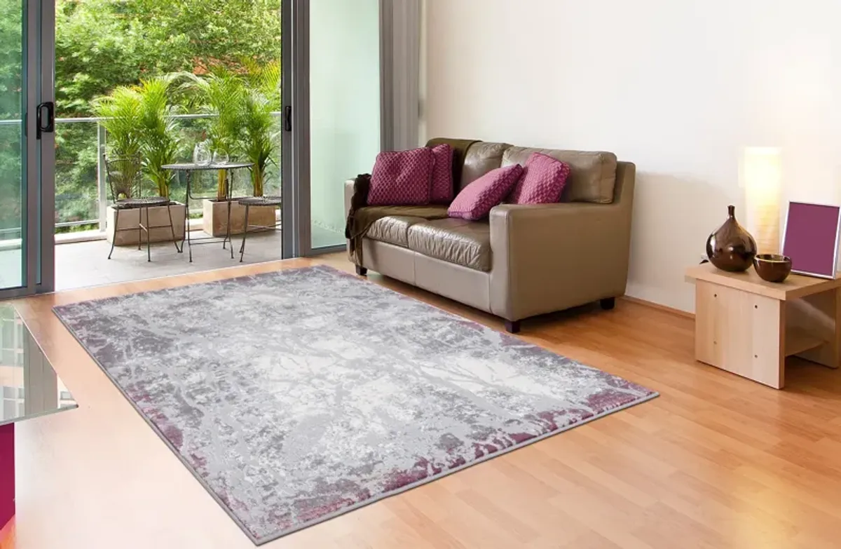 Scribb 4' x 6' Area Rug - Gray/Purple