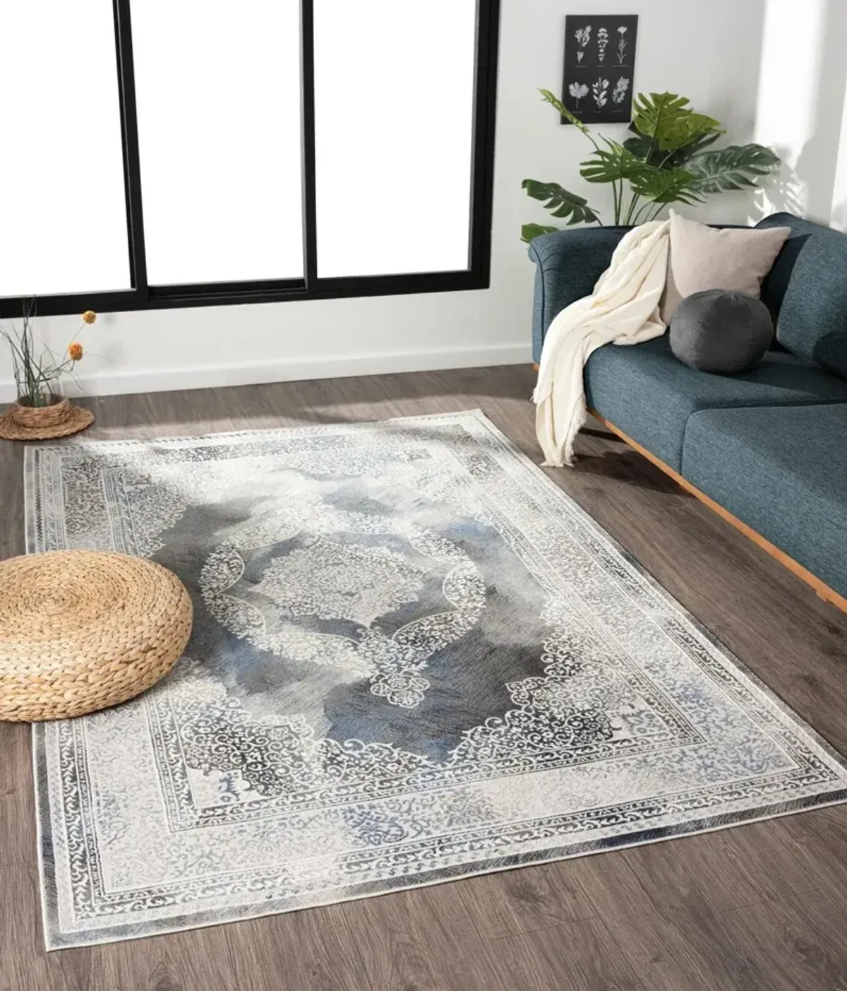 Elston 5' x 8' Area Rug - Cream/Gray