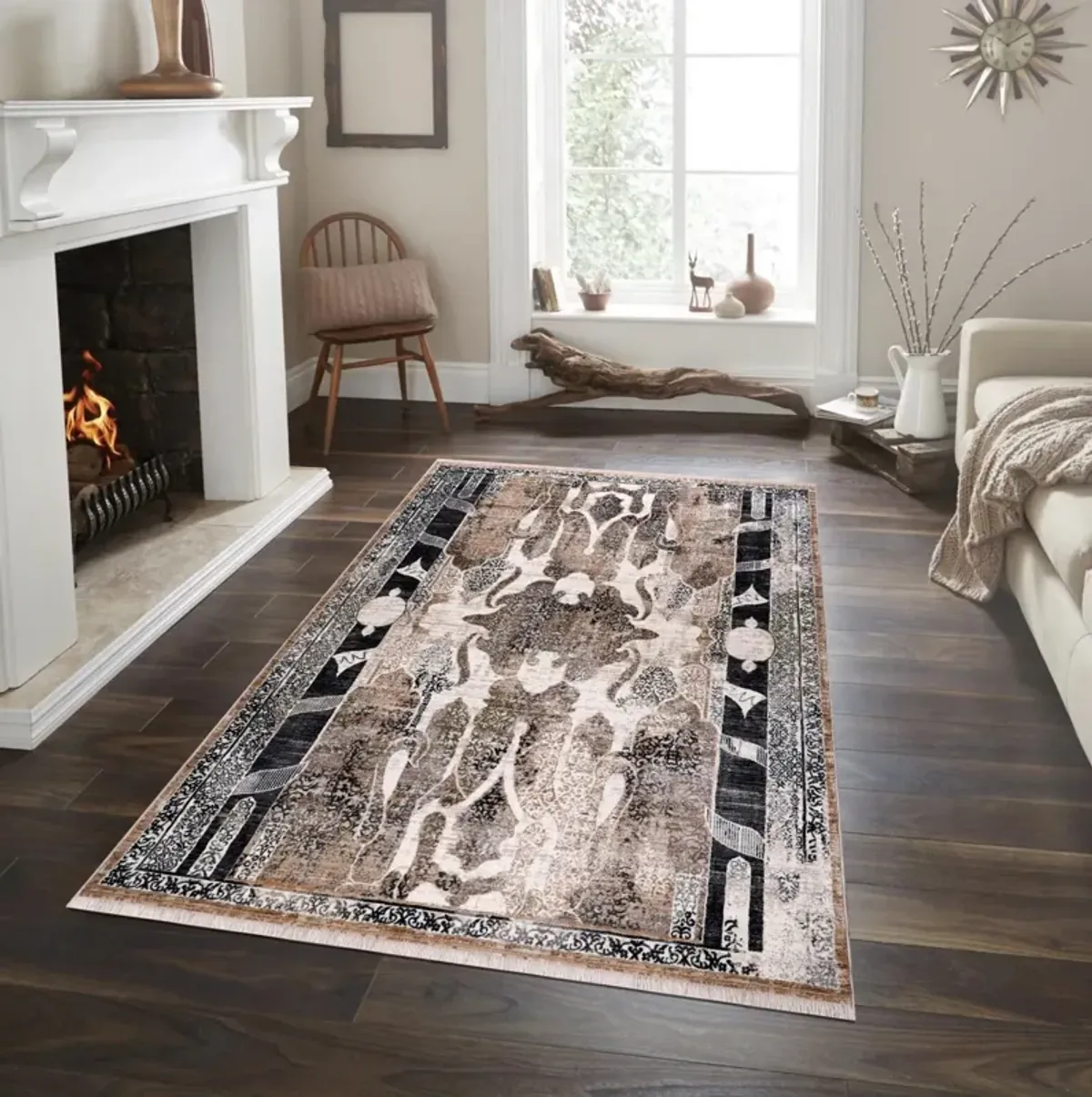 Brinelli 8' x 10' Area Rug - Tan/Black