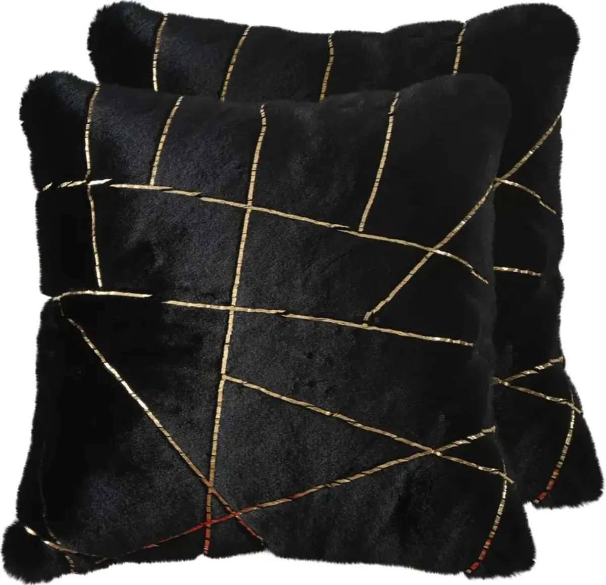 Cole 2-Pack 20" x 20" Accent Pillows - Black/Gold