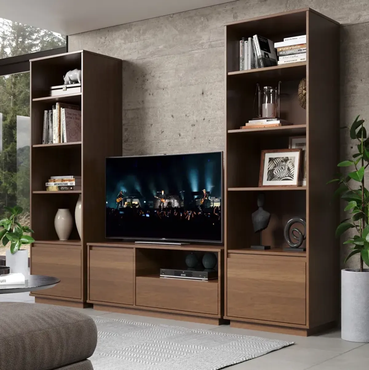 Woodbury Bookcase With One Drawer - Walnut