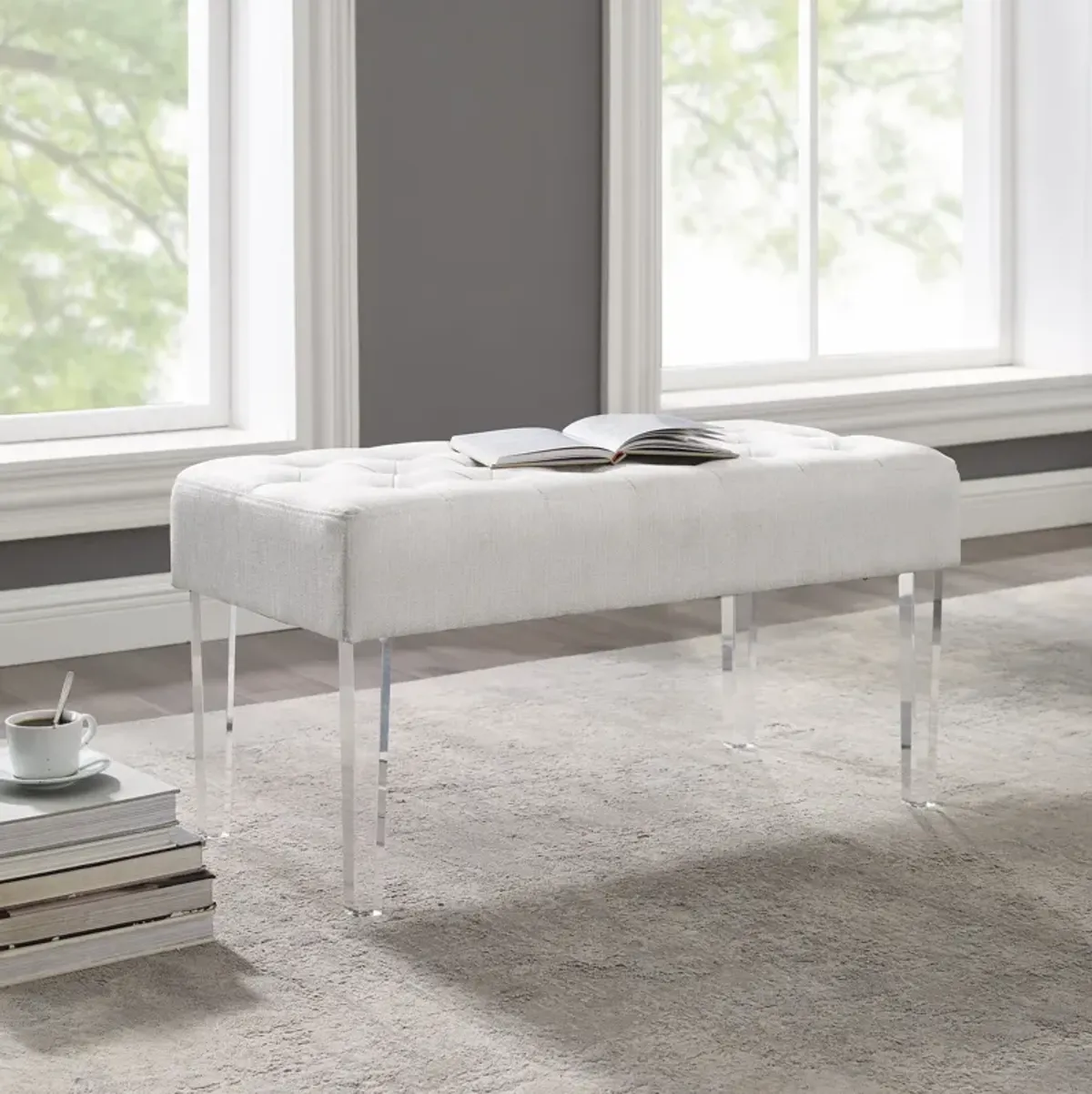 Kaylani Bench - White