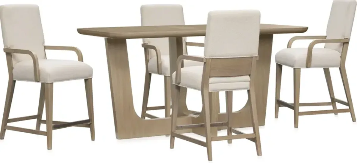 Laguna Counter-Height Dining Table with 4 Upholstered Counter-Height Stools