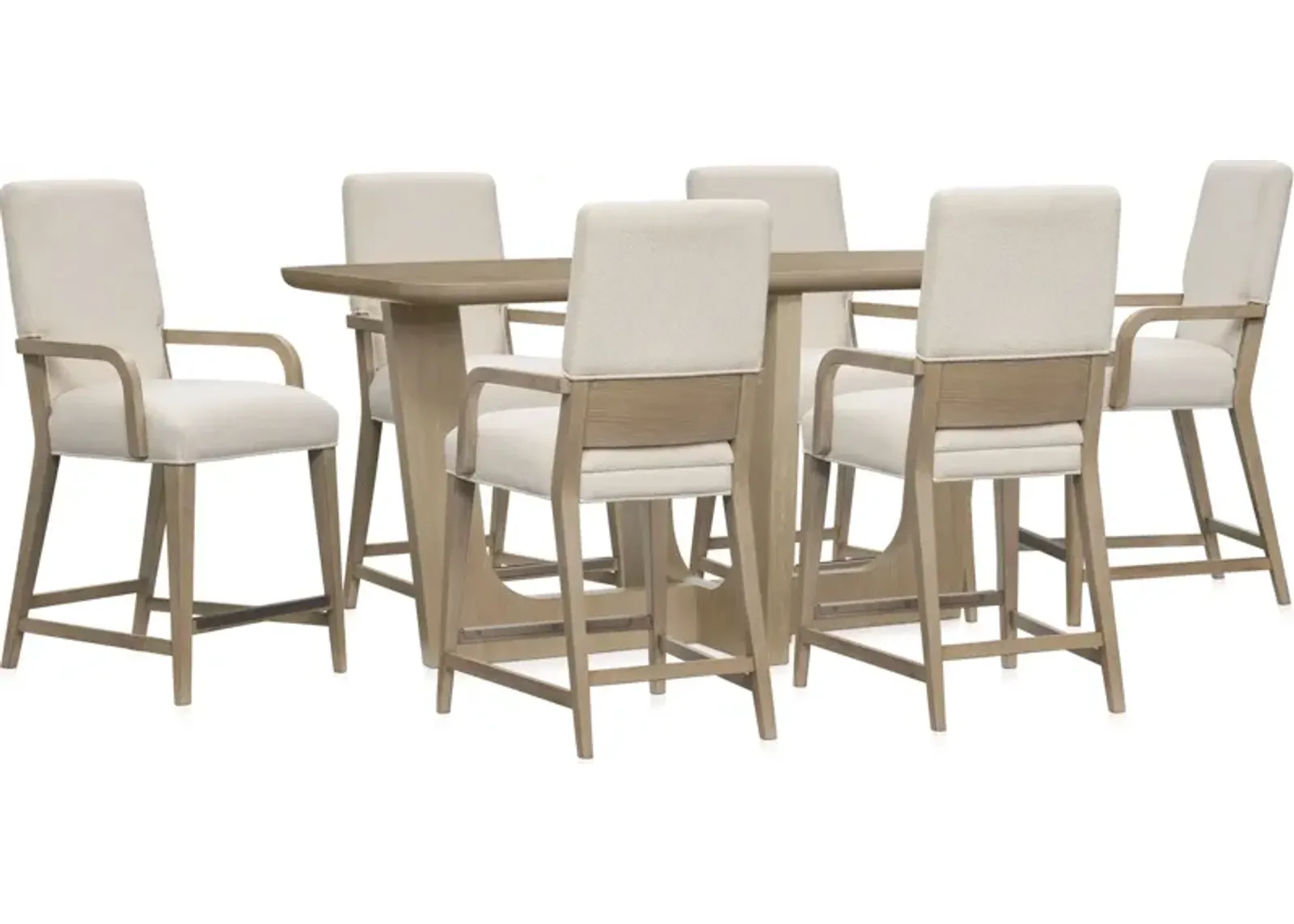 Laguna Counter-Height Dining Table with 6 Upholstered Counter-Height Stools