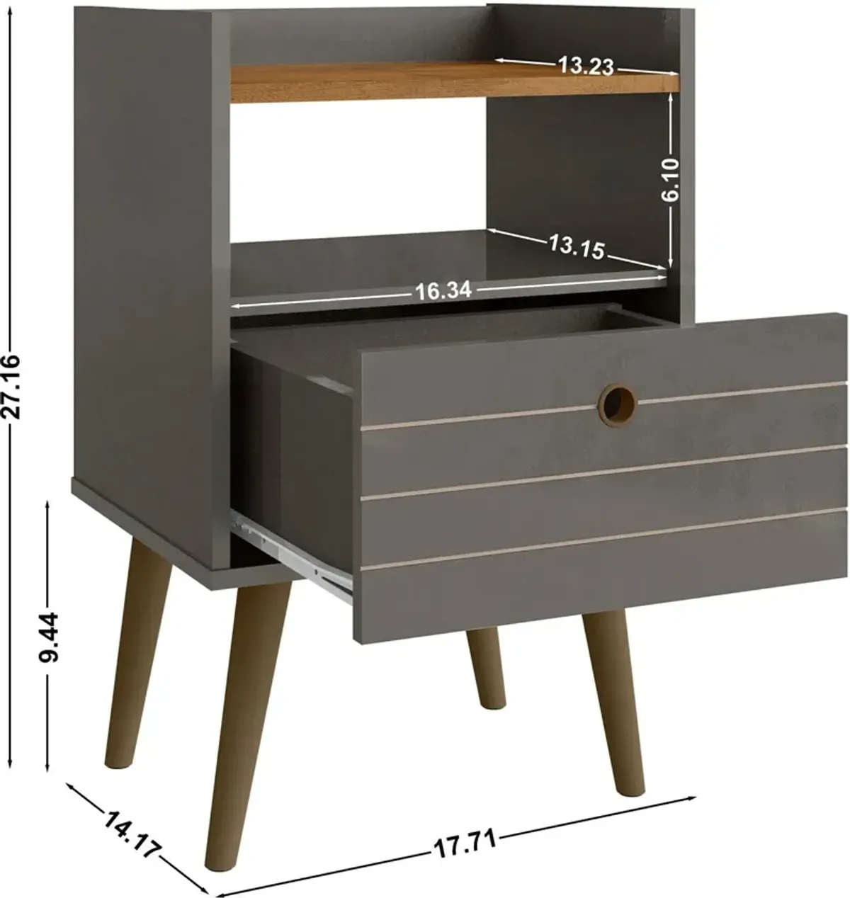 Marlo Nightstand - Grey