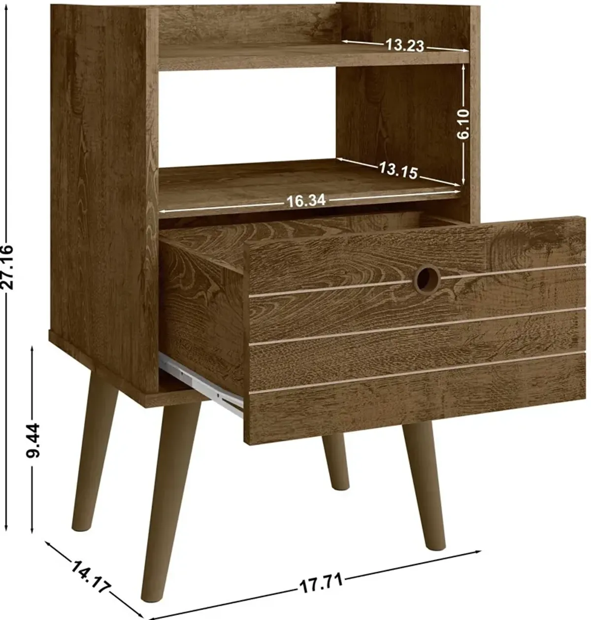 Marlo Nightstand - Rustic Brown