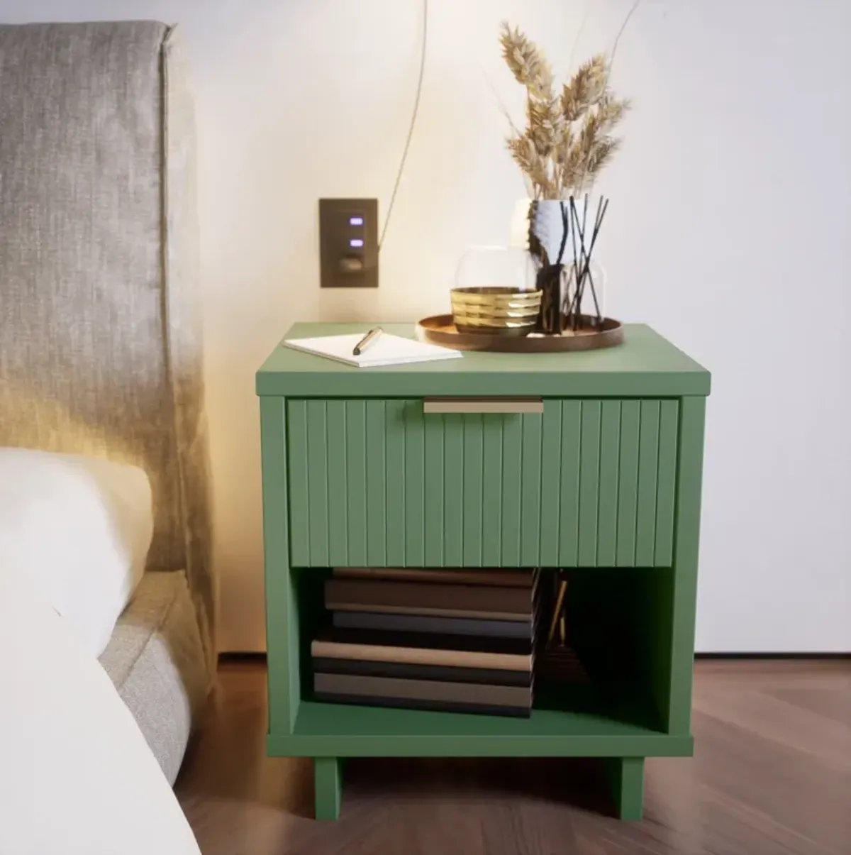 Kenya Nightstand - Sage Green