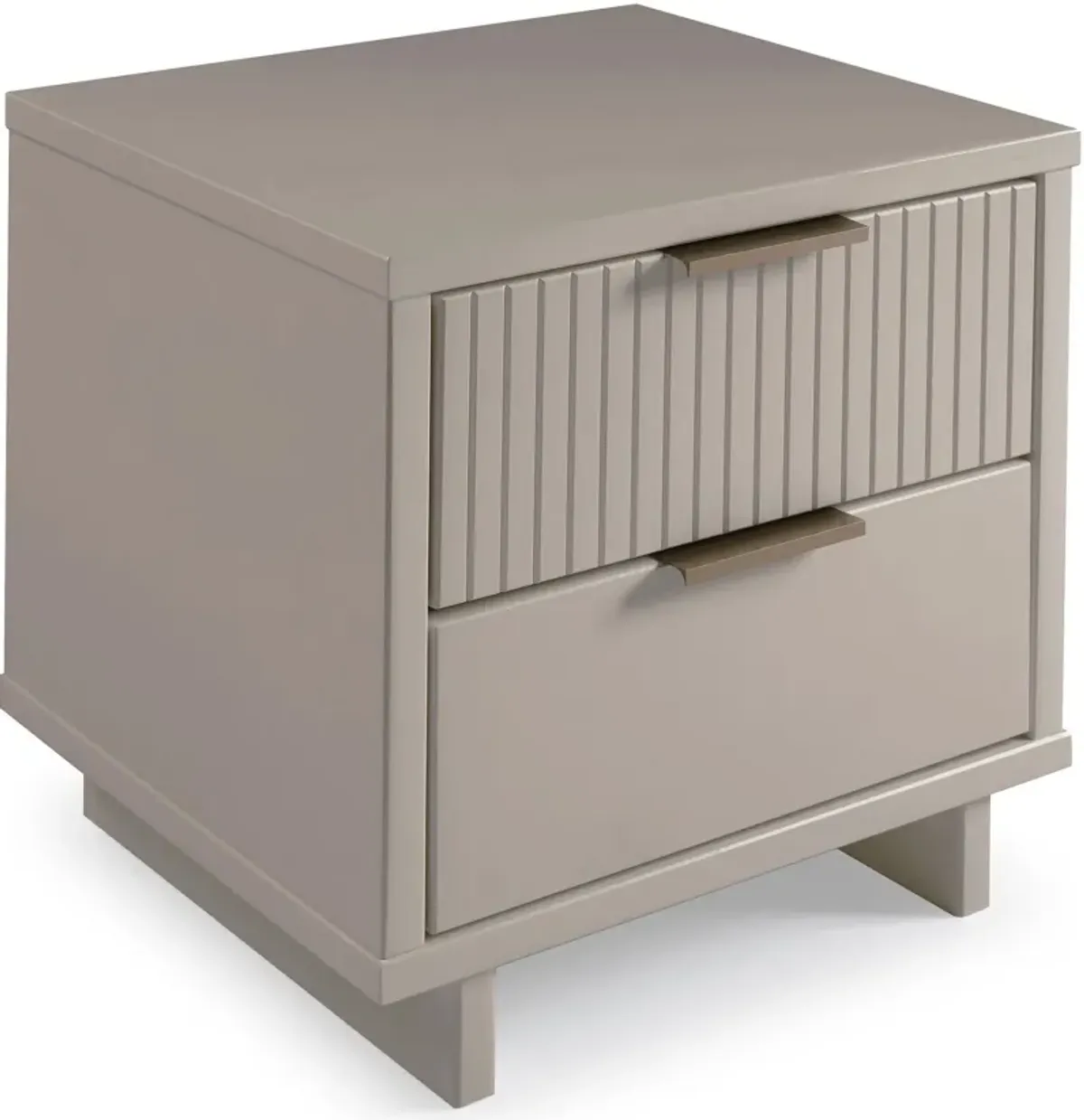 Kenya 2 Drawer Nightstand - Light Grey