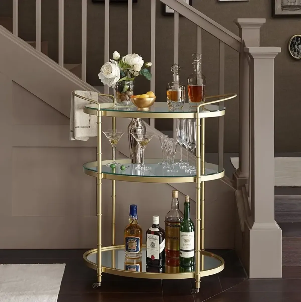 Gleneden Bar Cart - Gold