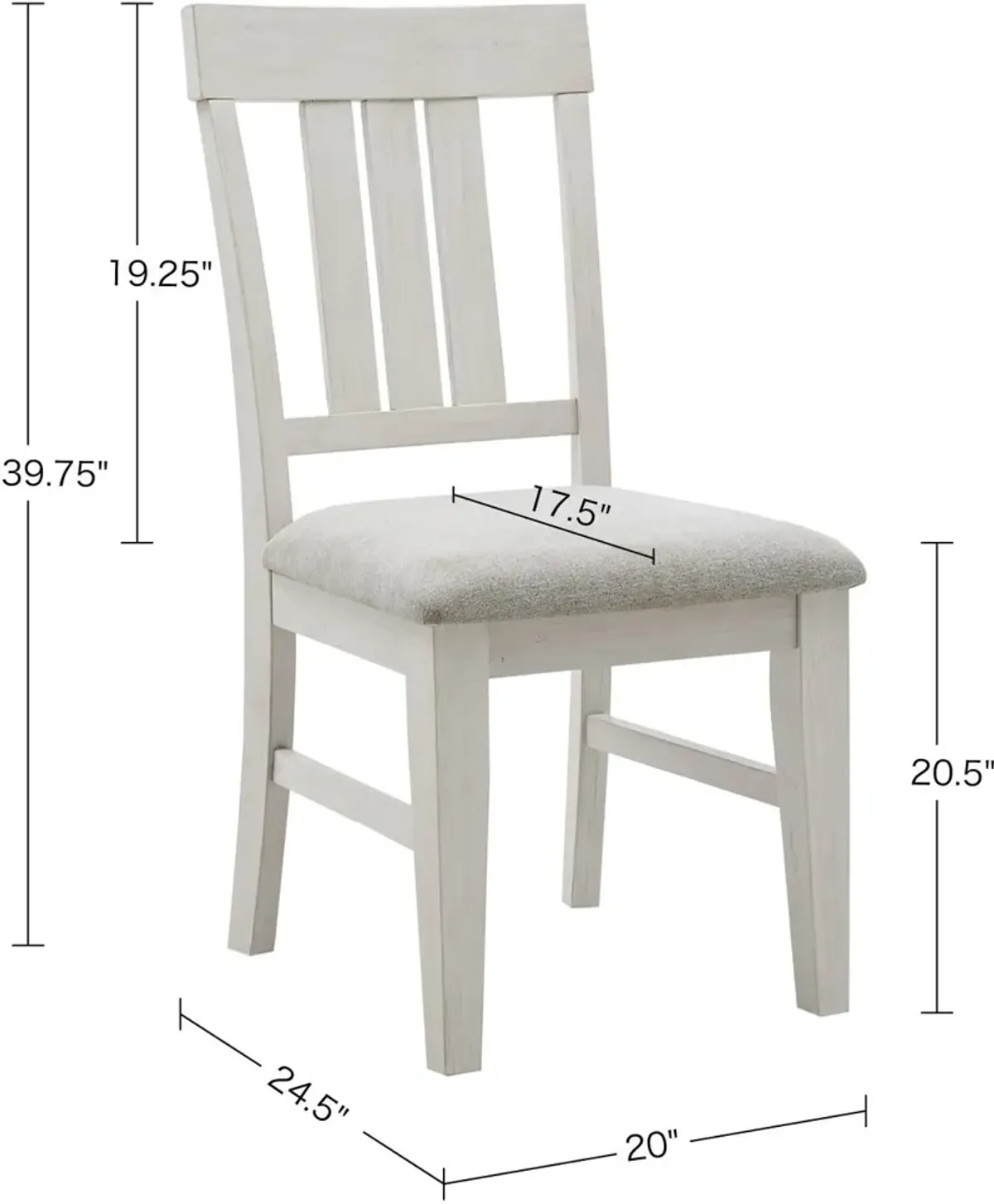 Rosario Set of 2 Dining Chairs - White