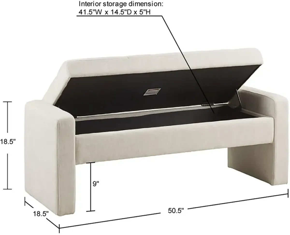 Edmond Storage Bench - White