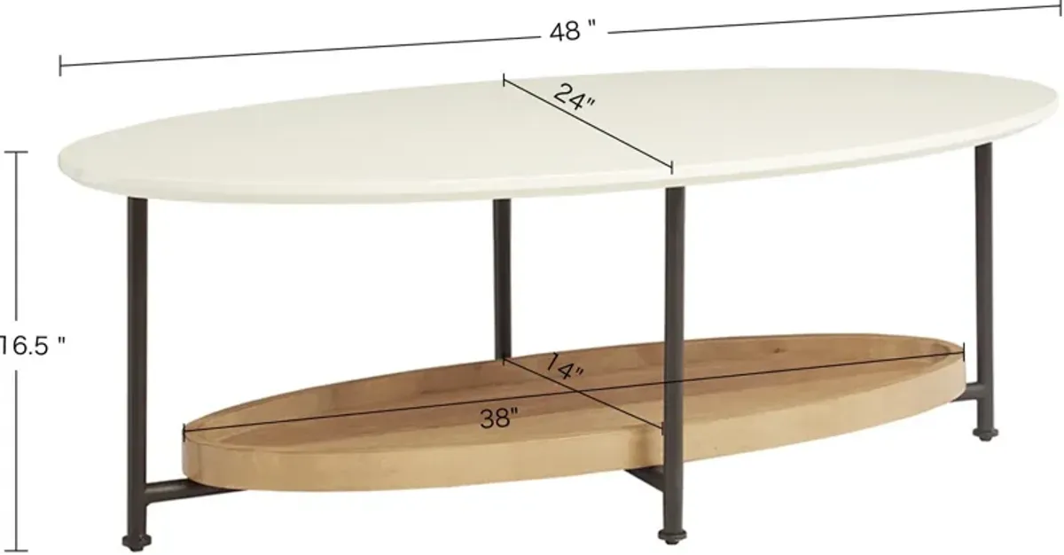 Bufanda Coffee Table - White/Natural