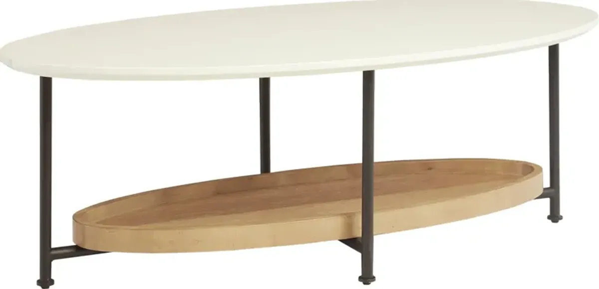 Bufanda Coffee Table - White/Natural