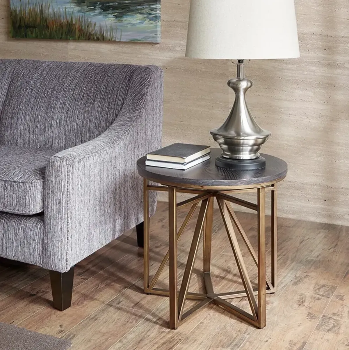 Cindy End Table - Antique Bronze