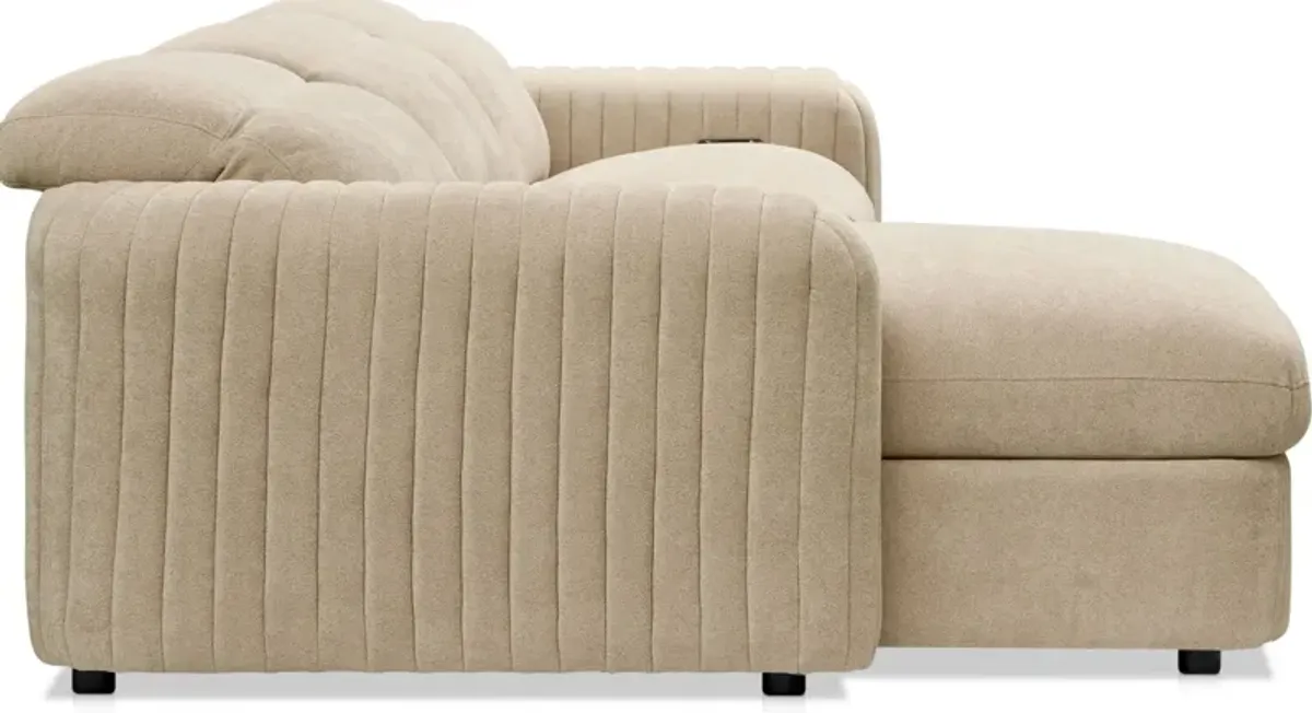 Soho Dual-Power Reclining 3-Piece Sectional with Left-Facing Adjustable Base Chaise - Sand